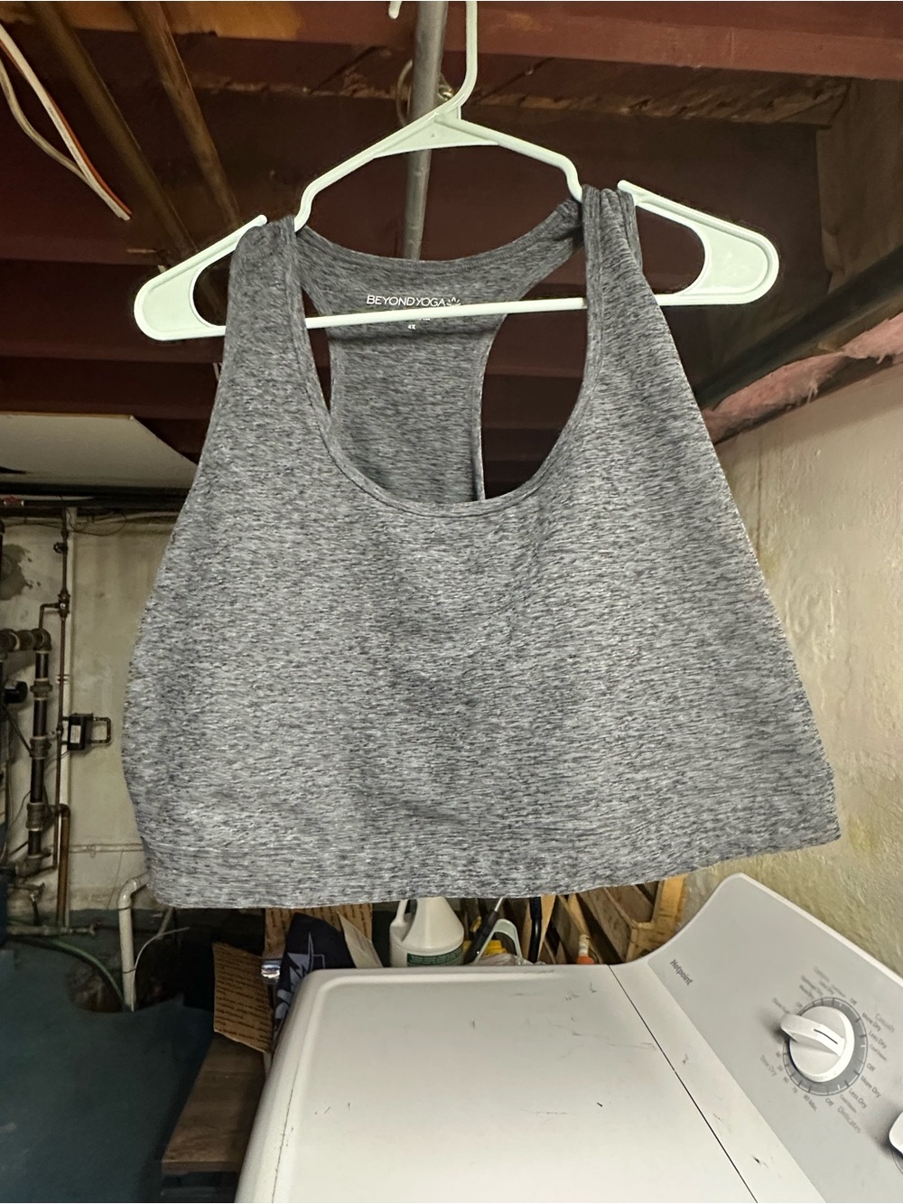 Beyond Yoga Heather Gray Racerback Sports Bra